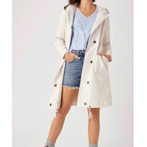 Anthropologie Stevie Faux Leather Ivory White Jacket size M